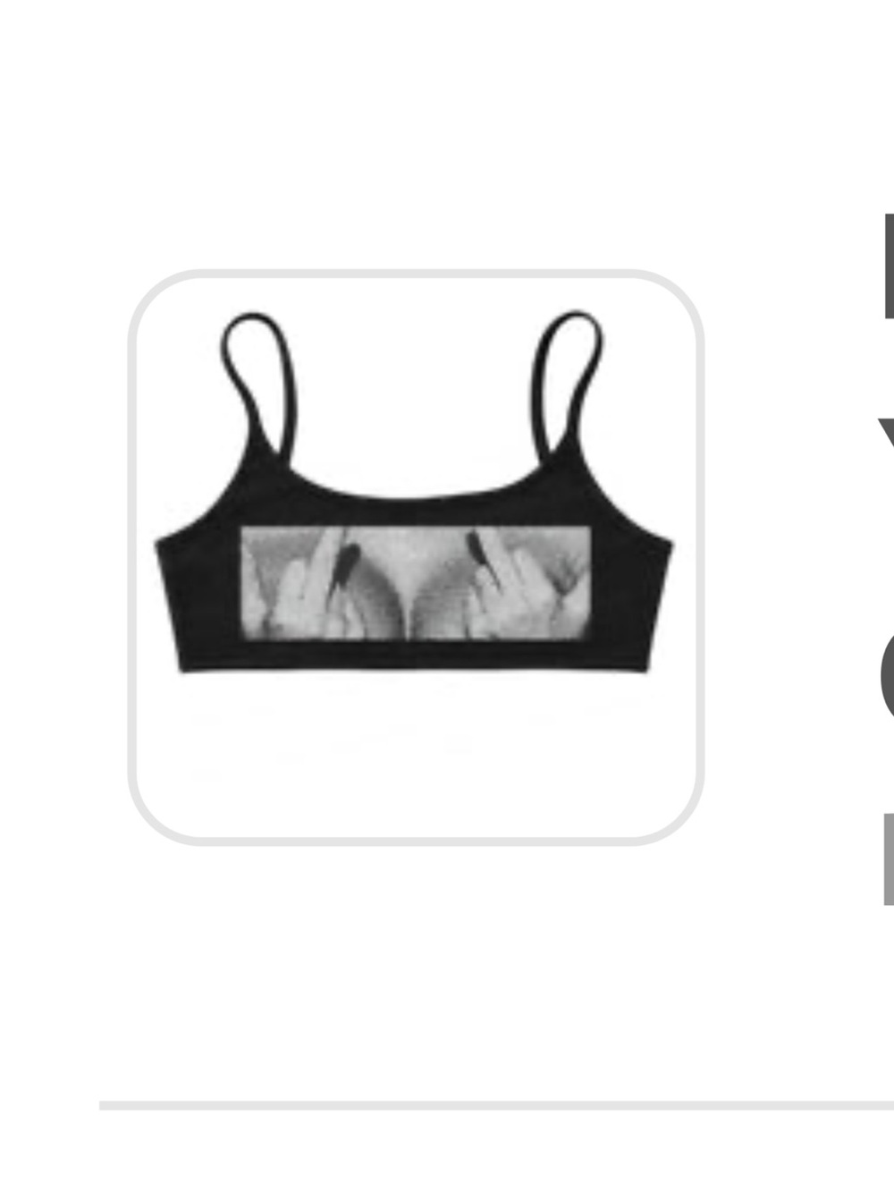 Black Graphic Crop Tank Top with Attitude
